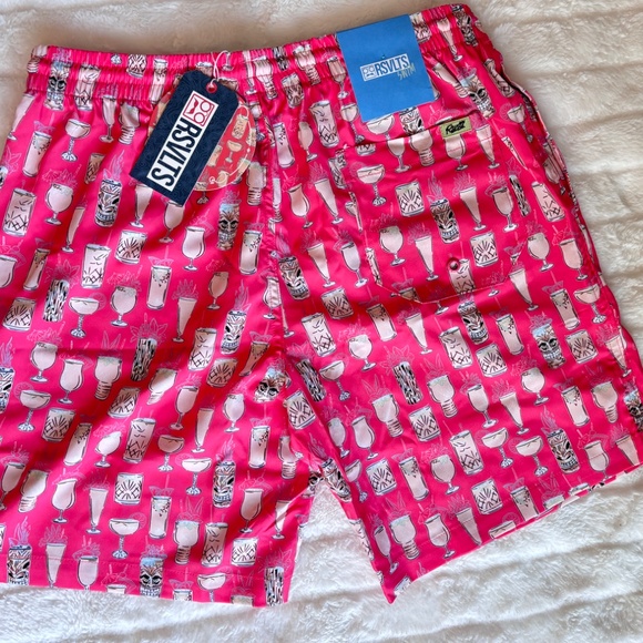 RSVLTS Men’s Swim Trunks – Pink Cocktail Glass Print – NWT Size M - Picture 4 of 4